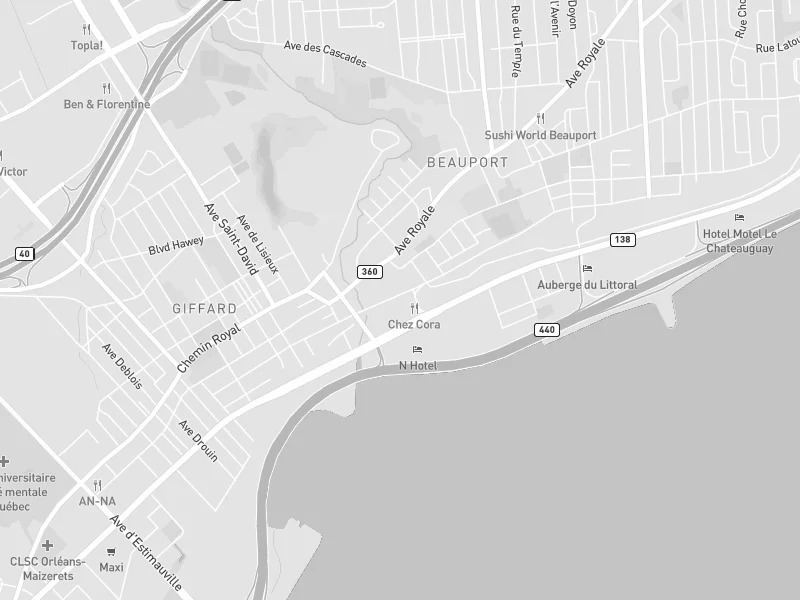 Carte du quartier de Beauport : Autisme Québec au 1055, boulevard des Chutes